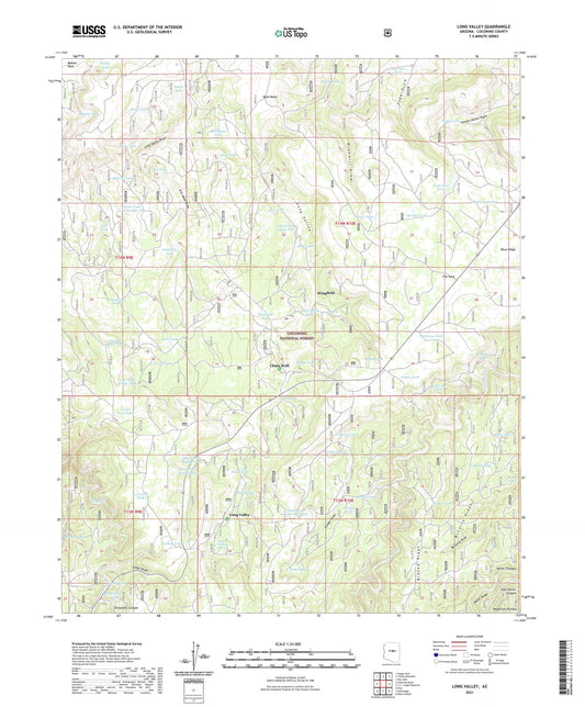 Long Valley Arizona US Topo Map Image