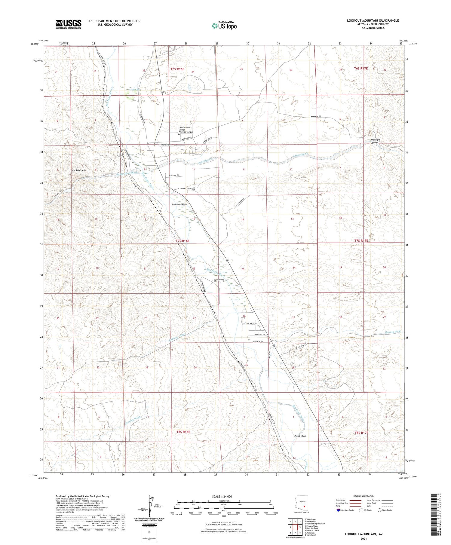 Lookout Mountain Arizona US Topo Map Image