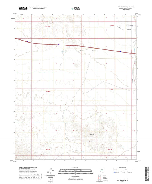 Lost Horse Peak Arizona US Topo Map Image