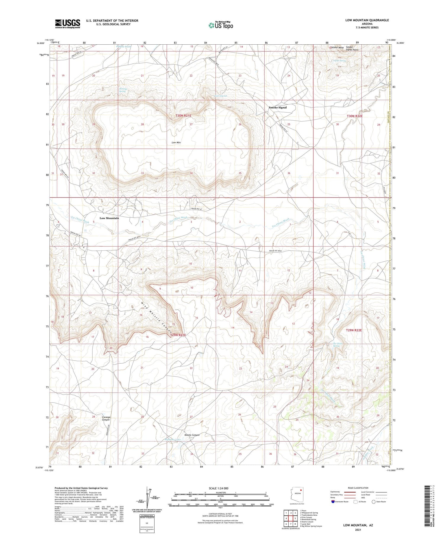 Low Mountain Arizona US Topo Map Image