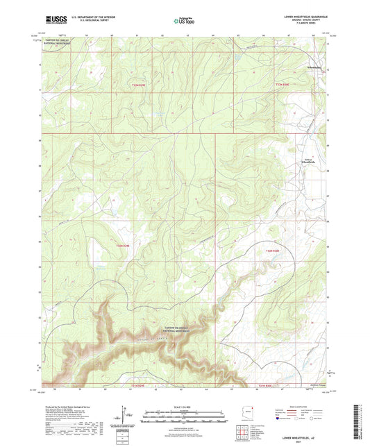 Lower Wheatfields Arizona US Topo Map Image