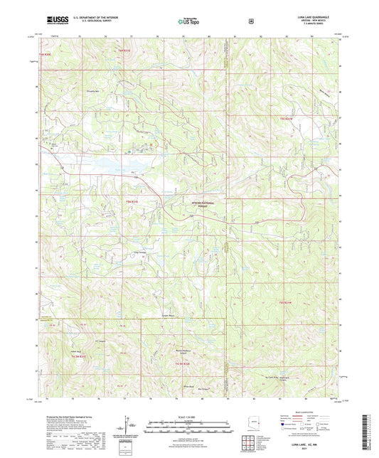 Luna Lake Arizona US Topo Map Image