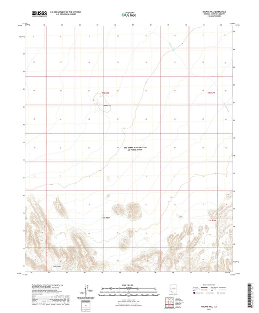 Malpais Hill Arizona US Topo Map Image