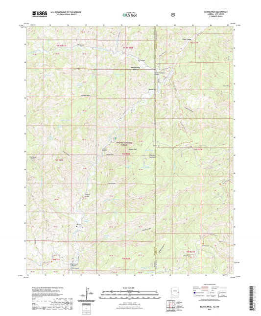 Maness Peak Arizona US Topo Map Image