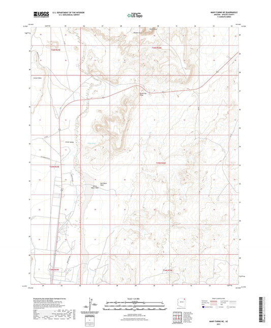 Many Farms NE Arizona US Topo Map Image