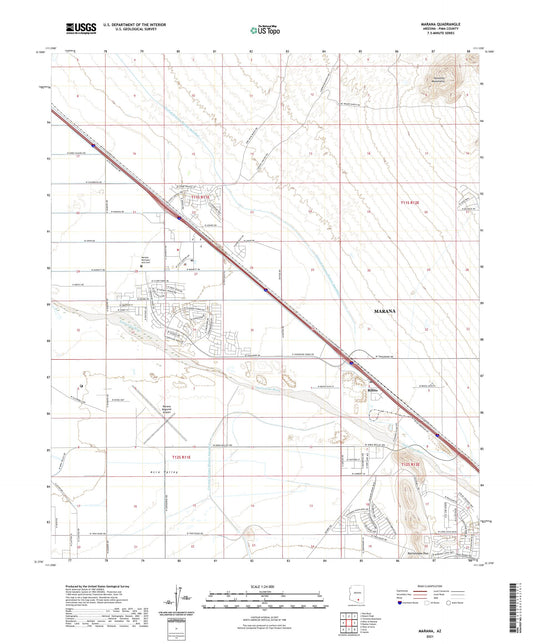 Marana Arizona US Topo Map Image