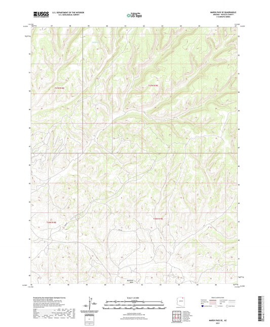 Marsh Pass SE Arizona US Topo Map Image