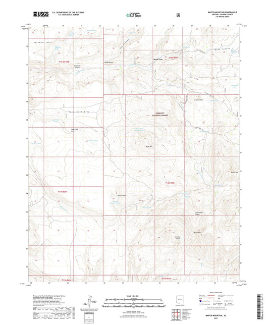 Martin Mountain Arizona US Topo Map Image