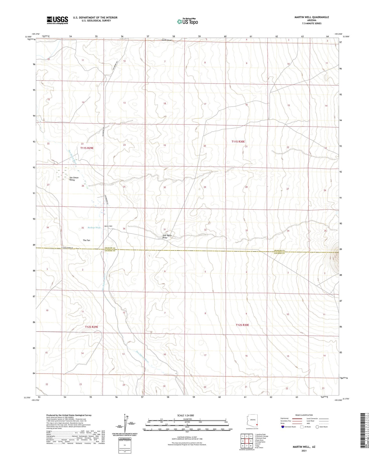 Martin Well Arizona US Topo Map Image