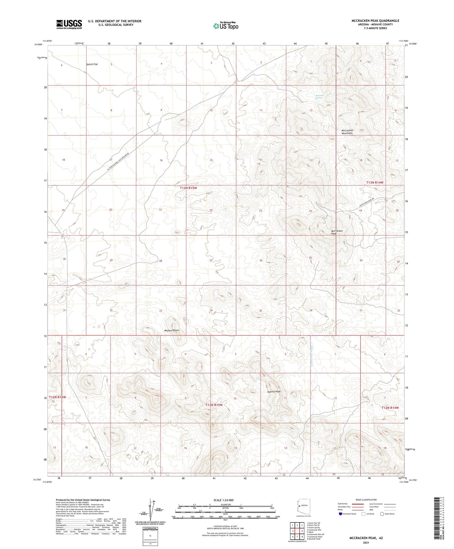 McCracken Peak Arizona US Topo Map Image