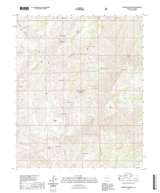 McDonald Mountain Arizona US Topo Map Image