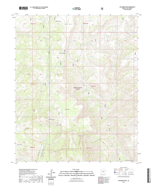 McFadden Peak Arizona US Topo Map Image
