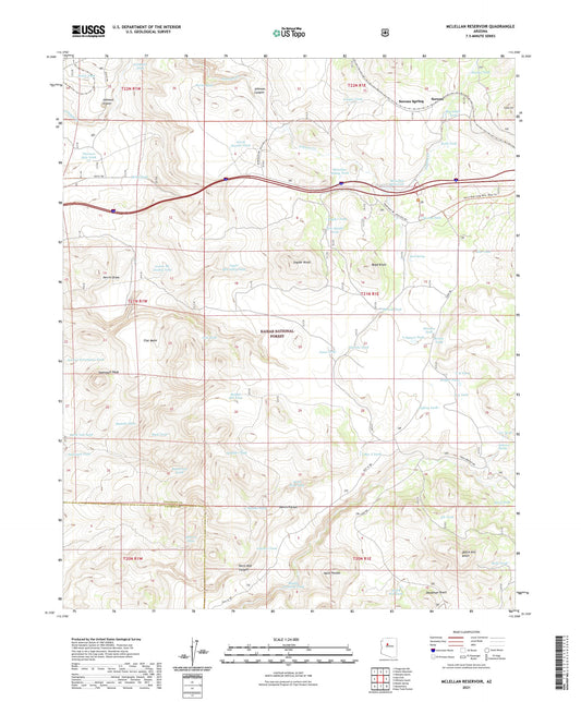 McLellan Reservoir Arizona US Topo Map Image