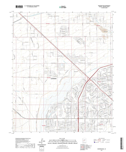 McMicken Dam Arizona US Topo Map Image