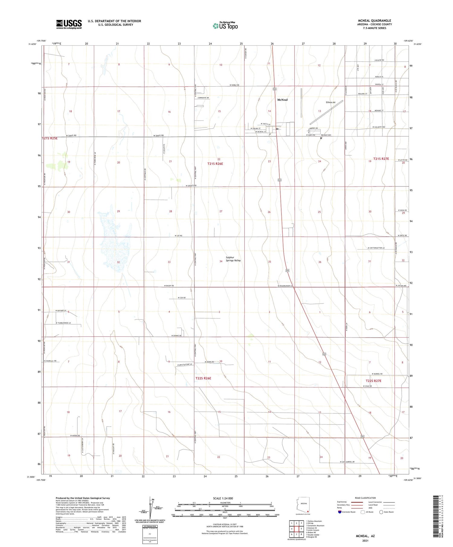McNeal Arizona US Topo Map Image