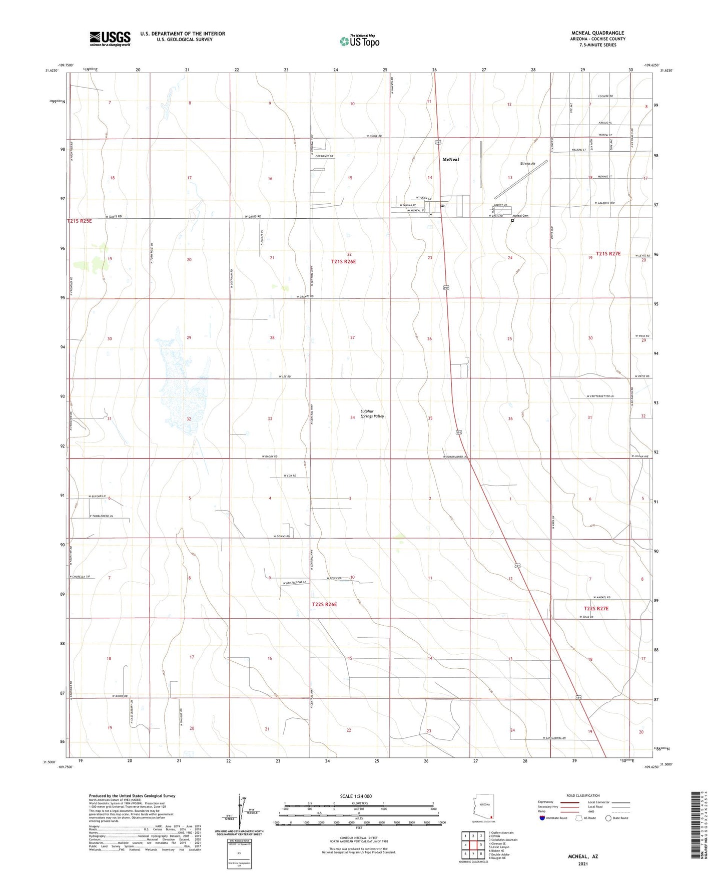 McNeal Arizona US Topo Map Image