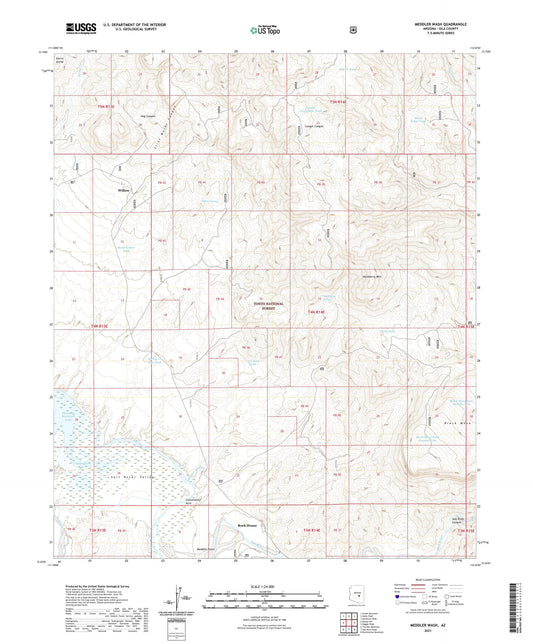 Meddler Wash Arizona US Topo Map Image