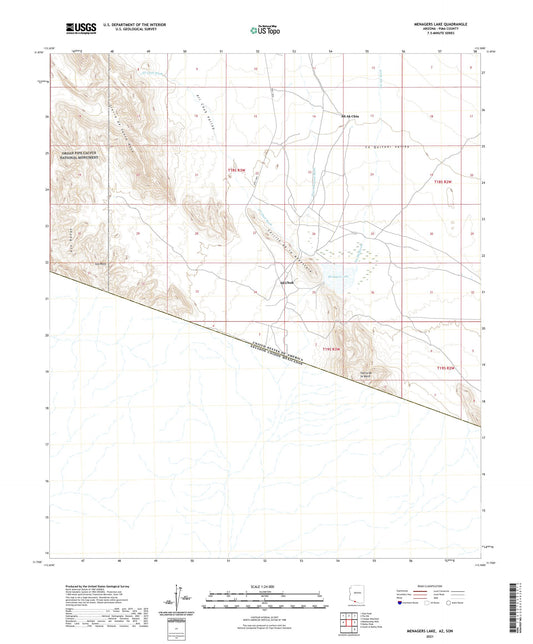 Menagers Lake Arizona US Topo Map Image
