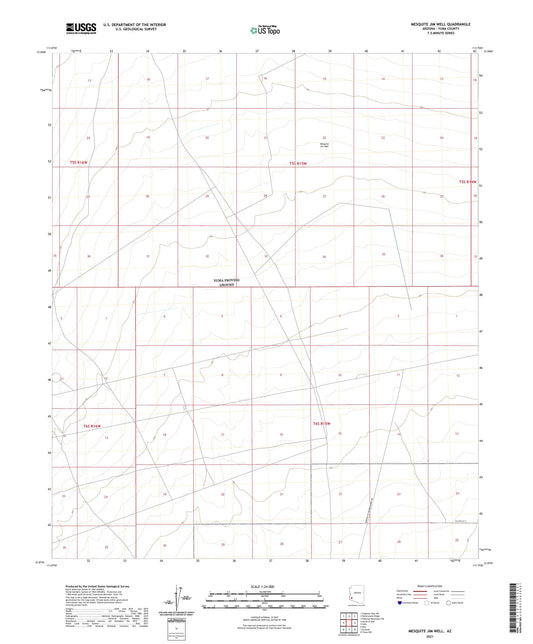 Mesquite Jim Well Arizona US Topo Map Image