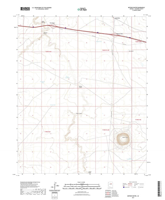 Meteor Crater Arizona US Topo Map Image