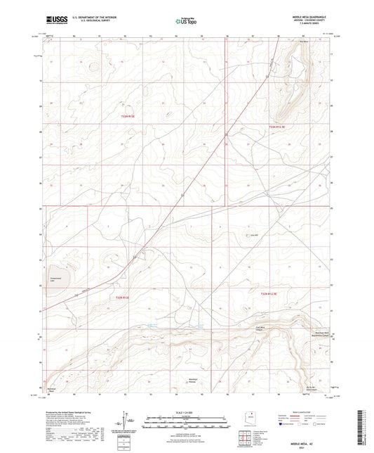 Middle Mesa Arizona US Topo Map Image
