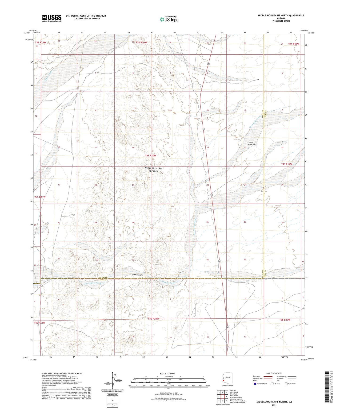 Middle Mountains North Arizona US Topo Map Image