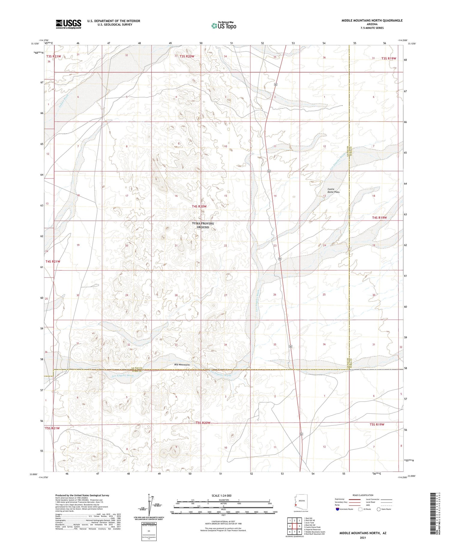 Middle Mountains North Arizona US Topo Map Image