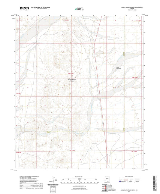 Middle Mountains North Arizona US Topo Map Image
