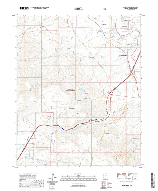 Middle Verde Arizona US Topo Map Image