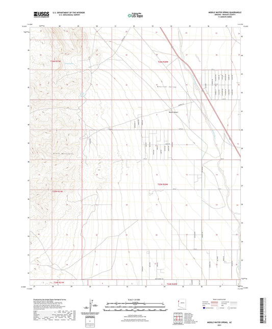 Middle Water Spring Arizona US Topo Map Image