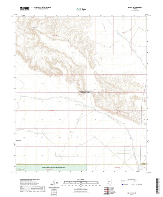 Midway SW Arizona US Topo Map Image
