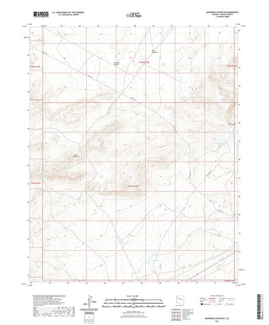 Milkweed Canyon SE Arizona US Topo Map Image