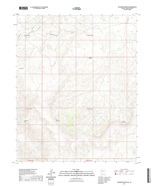 Milkweed Canyon SW Arizona US Topo Map Image
