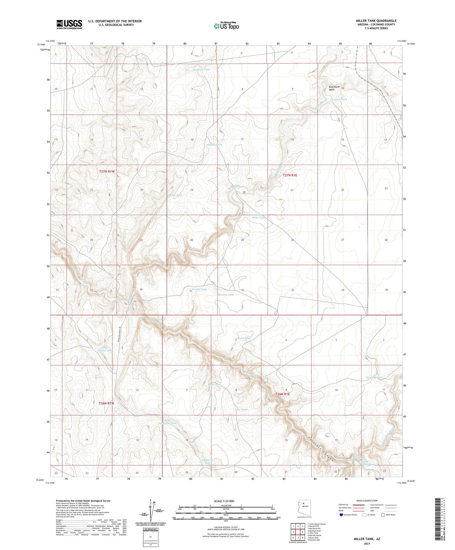 Miller Tank Arizona US Topo Map Image