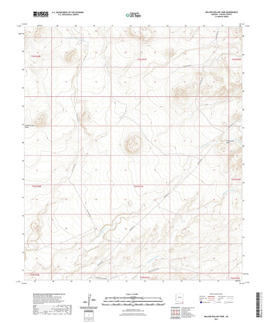 Million Dollar Tank Arizona US Topo Map Image