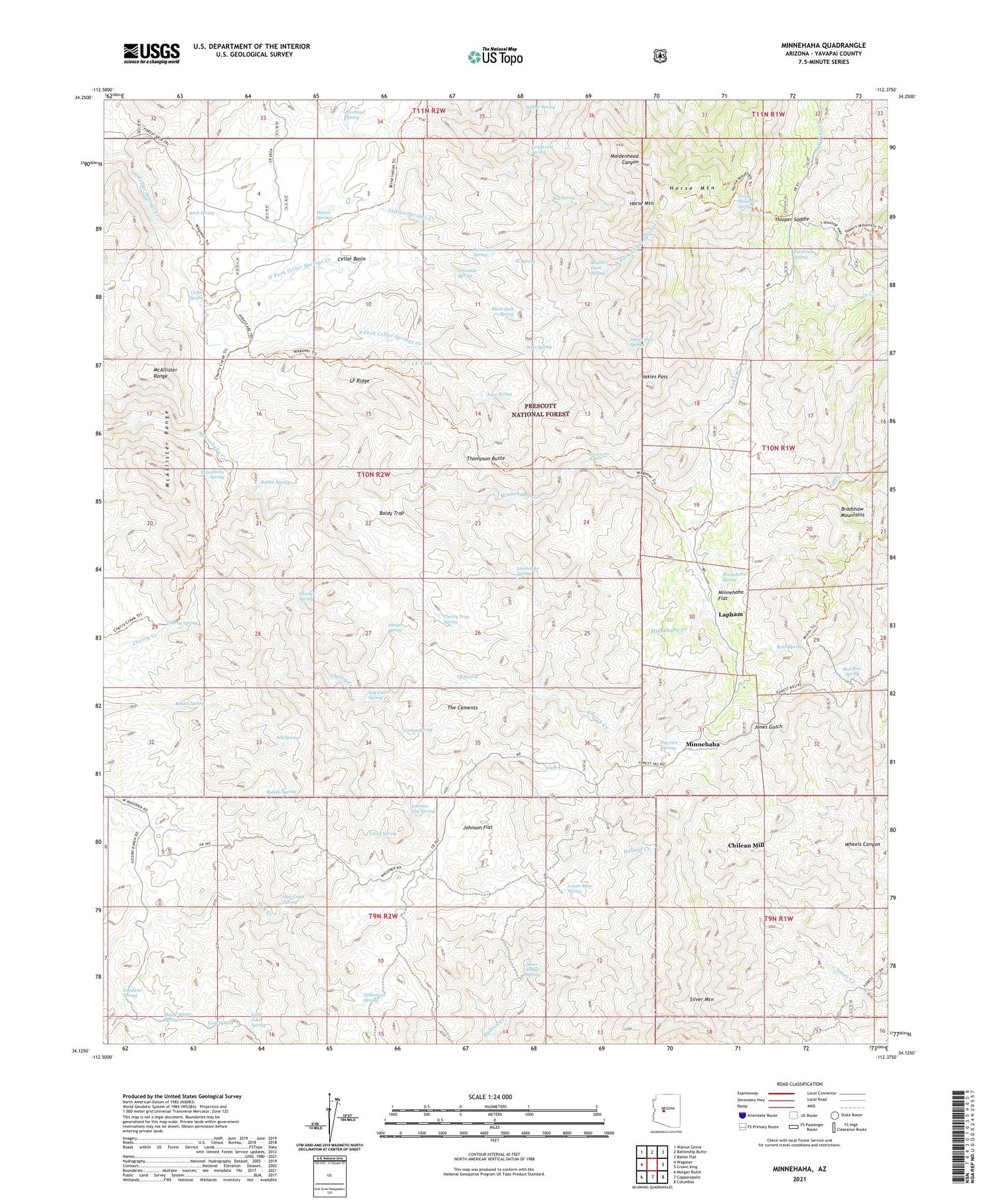Minnehaha Arizona US Topo Map Image