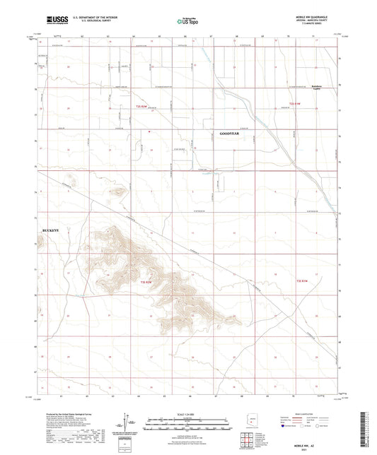 Mobile NW Arizona US Topo Map Image