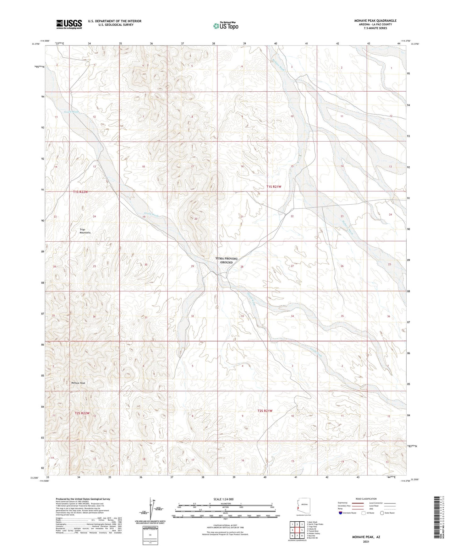 Mohave Peak Arizona US Topo Map Image