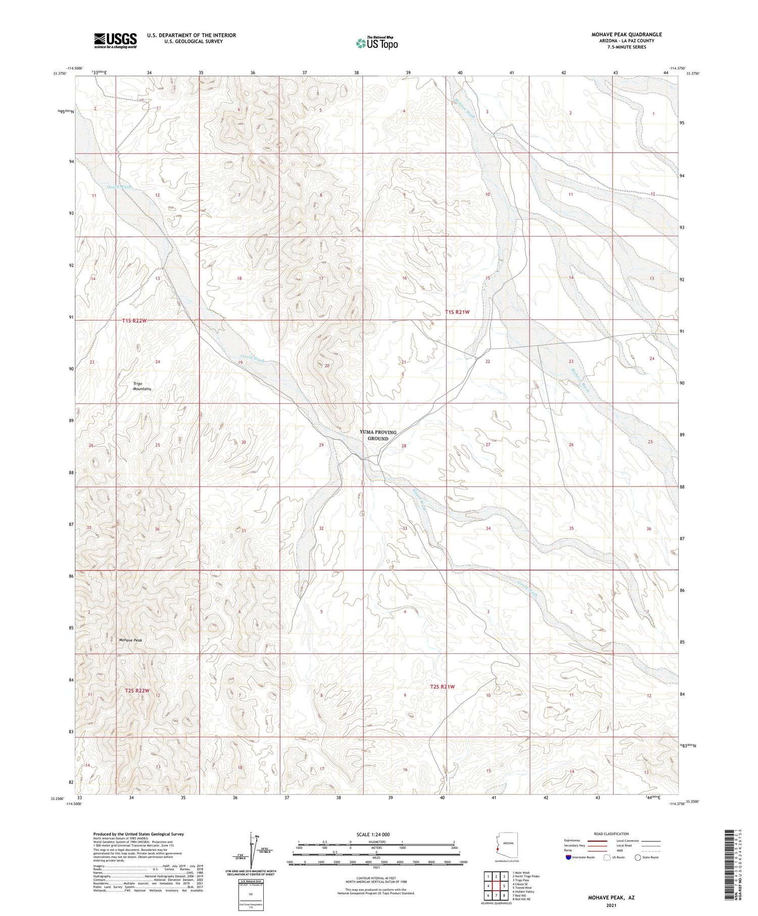 Mohave Peak Arizona US Topo Map Image