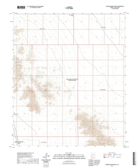 Mohawk Mountains SE Arizona US Topo Map Image