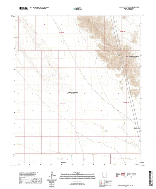 Mohawk Mountains SW Arizona US Topo Map Image