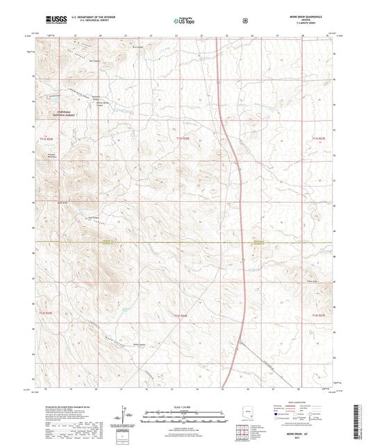 Monk Draw Arizona US Topo Map Image