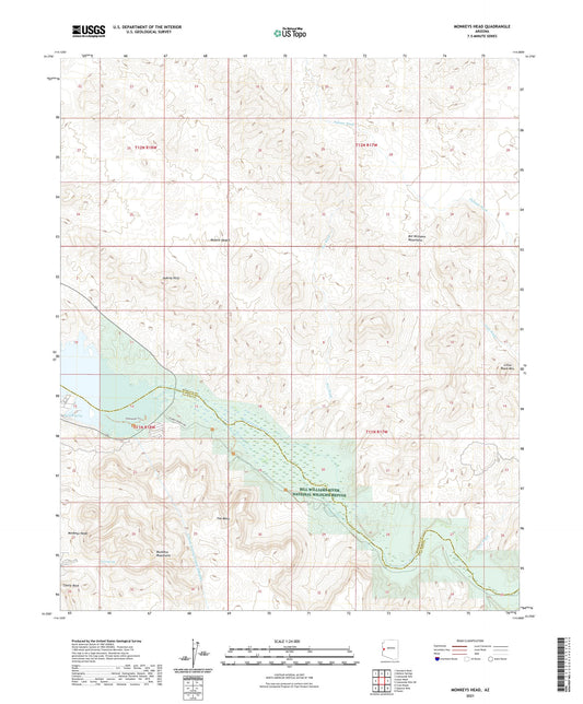 Monkeys Head Arizona US Topo Map Image