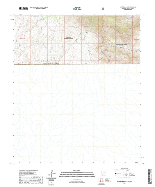 Montezuma Pass Arizona US Topo Map Image