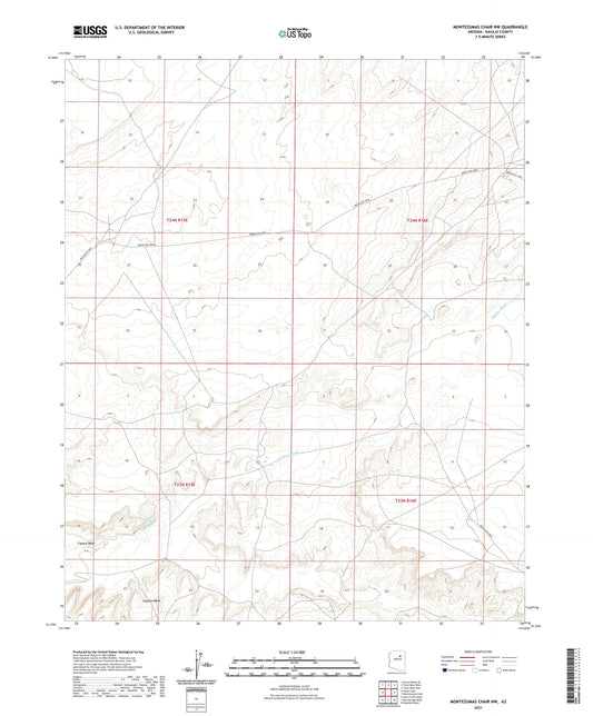 Montezumas Chair NW Arizona US Topo Map Image