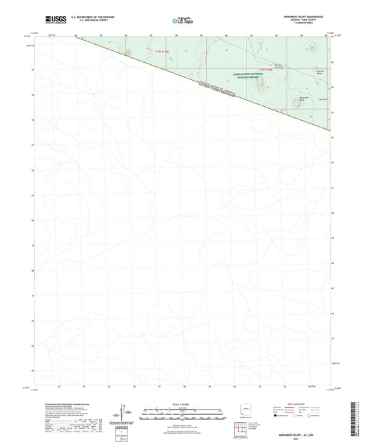 Monument Bluff Arizona US Topo Map Image