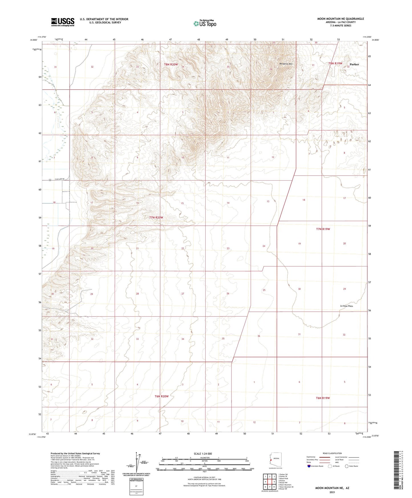 Moon Mountain NE Arizona US Topo Map Image