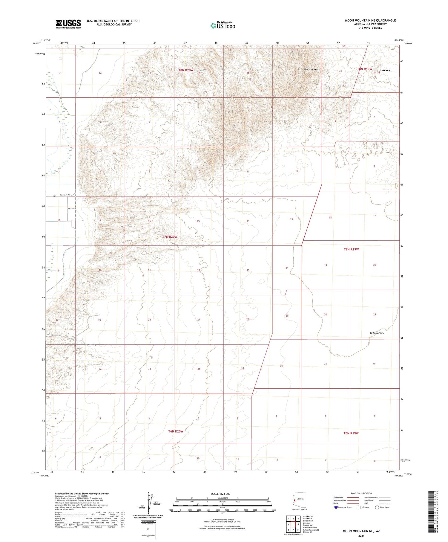 Moon Mountain NE Arizona US Topo Map Image