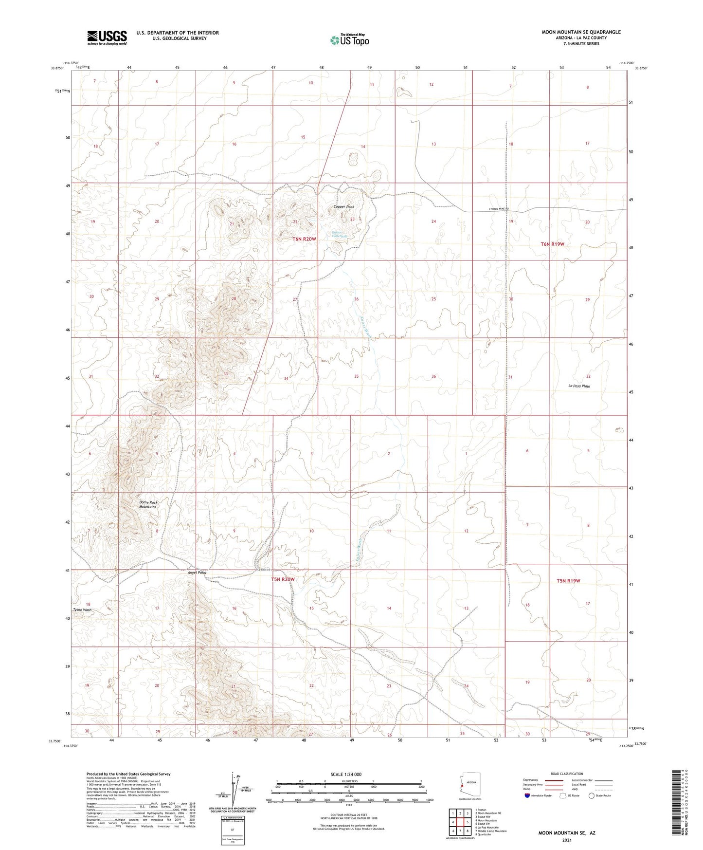 Moon Mountain SE Arizona US Topo Map Image