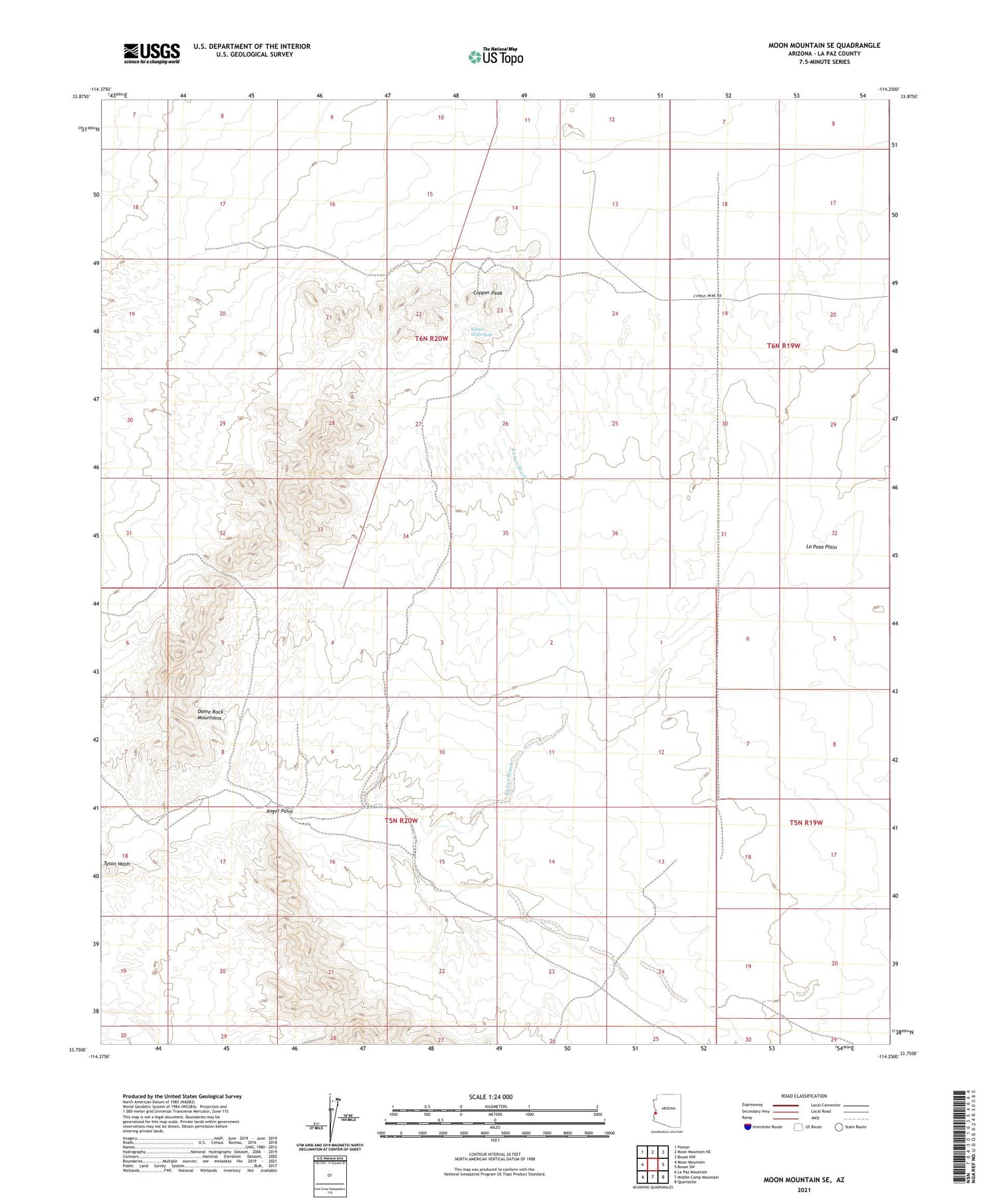 Moon Mountain SE Arizona US Topo Map Image